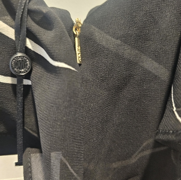 NWT! DKNY Womens Black WHITE Detail Sleeveless V Neck Maxi Dress SZ 16 - Picture 6 of 9